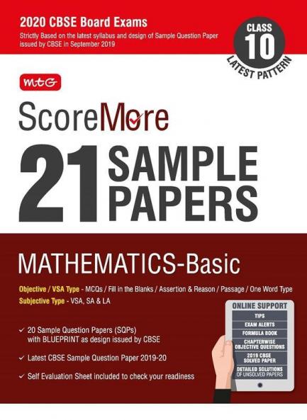 ScoreMore 21 Sample Papers CBSE Boards - Class 10 Mathematics Basic