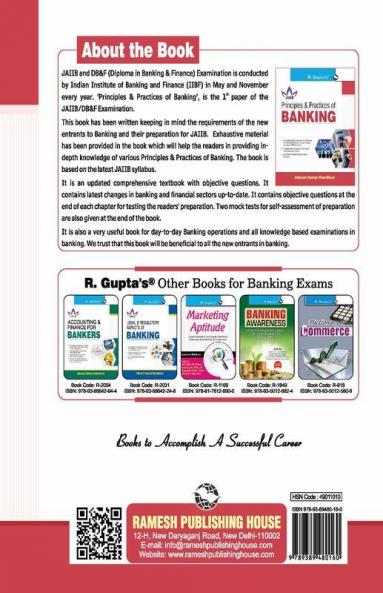 Principles & Practices of BANKING For JAIIB and Diploma in Banking & Finance Examination