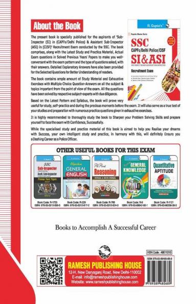 SSC : CAPFs/Delhi Police/CISF—SI & ASI Recruitment Exam Guide (For Paper I & II)