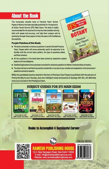 IFS: Main Exam (Botany)—Previous Years' Papers (Solved)