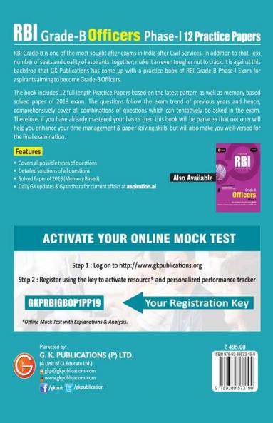 RBI 2019 - Grade B Officers Ph I - 12 Practice Papers