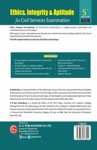 Ethics Integrity & Aptitude :  For Civil Services Examination 5e 2019