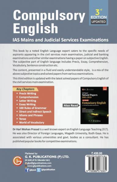 Compulsory English for IAS Mains & Judicial Services  Examinations 2020