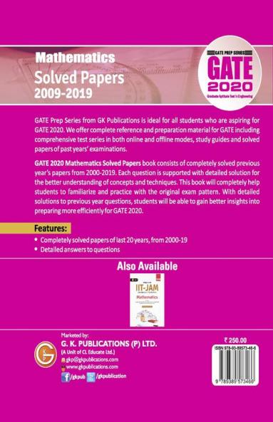 GATE 2020 : Mathematics - Solved Papers 2000-2019