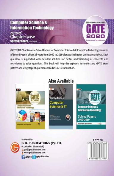 GATE 2020 : Computer Science & Information Technology - 28 Years' Chapter-Wise Solved papers (1992-2019)