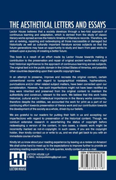 The Aesthetical Letters And Essays
