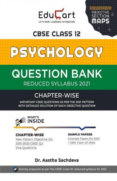 Educart CBSE Psychology Class 12 Question Bank (Reduced Syllabus) for 2021