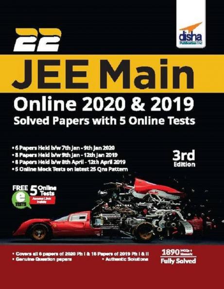 22 JEE Main Online 2019 & 2020 Solved Papers with FREE 5 Online Mock Tests 3rd Edition