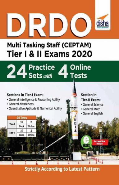 DRDO Multi Tasking Staff (CEPTAM) 2020 Tier I & II Exam 24 Practice Sets with 4 Online Tests