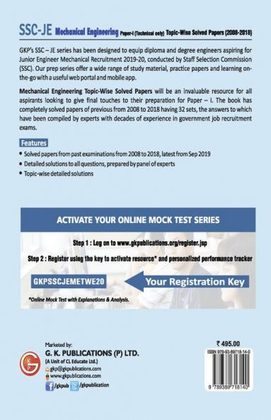 SSC 2020 : Junior Engineer Paper I - Mechanical Engineering - Topic-Wise Solved Papers 2008-2018