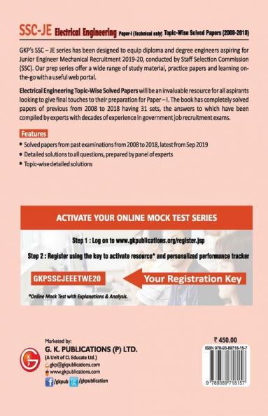 SSC 2020 : Junior Engineer Paper I - Electrical Engineering - Topic-Wise Solved Papers 2008-2018