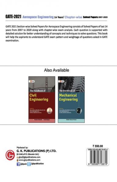 GATE 2021 - Aerospace Engineering - 14 Years' Section-wise Solved Paper 2007-20
