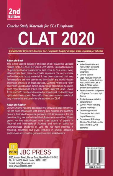“COMPREHENSIVE SOLUTIONS”—‘CLAT 2020’ FUNDAMENTAL REFERENCE BOOK