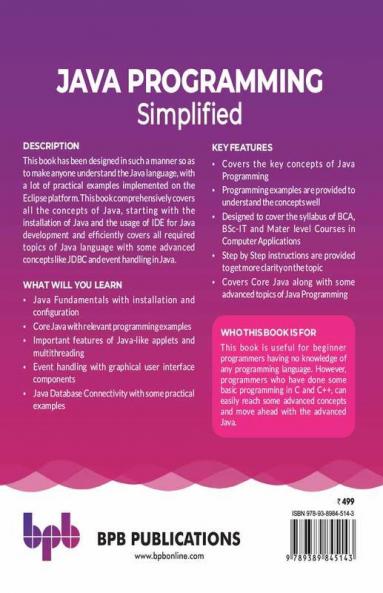 JAVA Programming  Simplified