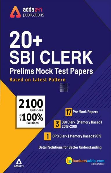 SBI Clerk Prelims Mock Test Book English Printed Edition