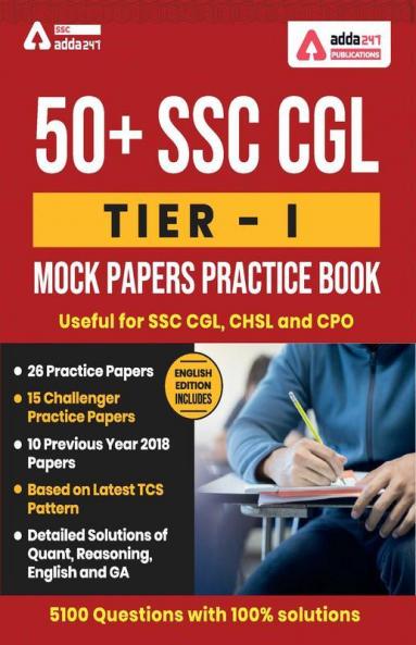 50+ SSC CGL Tier-I Previous Years Mock Papers Practice Book English Medium