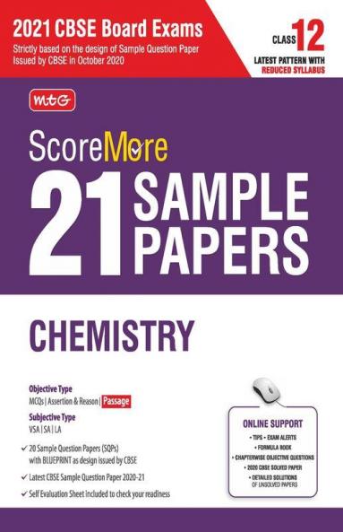 ScoreMore 21 Sample Papers For CBSE Board Exam 2021-22 - Class 12 Chemistry