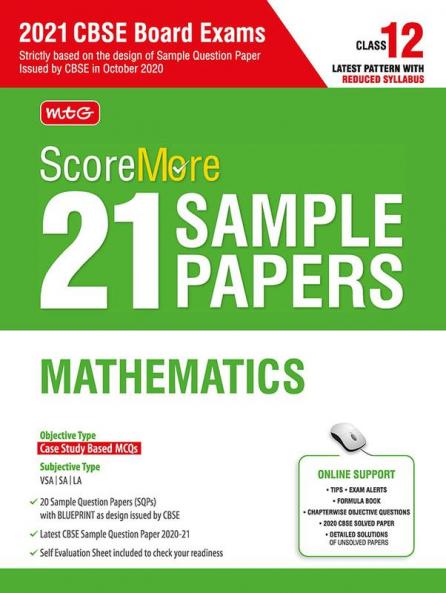 ScoreMore 21 Sample Papers For CBSE Board Exam 2021-22 – Class 12 Mathematics