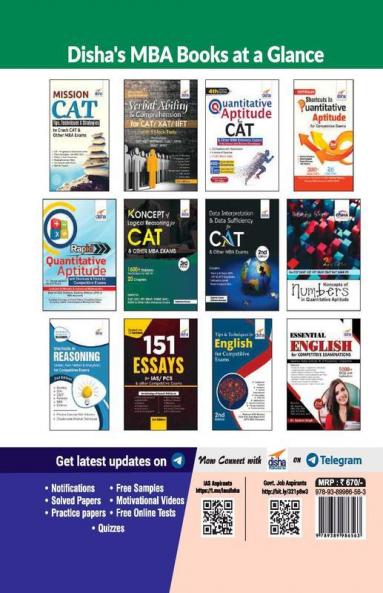 26 Years CAT Topic-wise Solved Papers (2019-1994) with 6 Online Practice Sets 13th edition