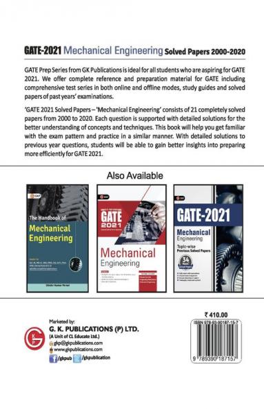 GATE 2021 - Solved Papers - Mechanical Engineering (2000-2020)