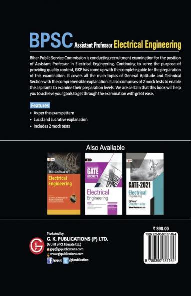 BPSC 2020 : Assistant Professor - Electrical Engineering