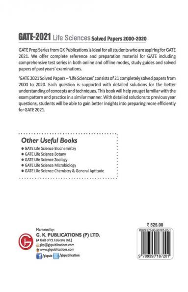 GATE 2021 - Life sciences - Solved Papers 2000-2020