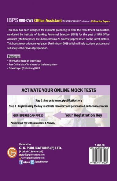IBPS RRB-CWE Office Assistant (Multipurpose) Preliminary --25 Practice Papers