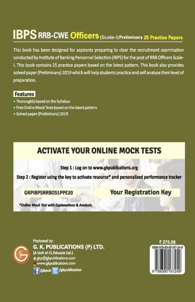 IBPS RRB-CWE Officers Scale I Preliminary --25 Practice Papers