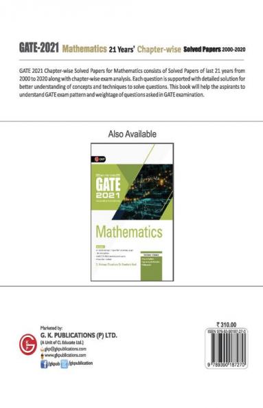 GATE 2021 - 21 Years Chapter-wise Solved Papers (2000-2020)- Mathematics