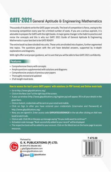 GATE 2021 - Guide - General Aptitude & Engineering Mathematics