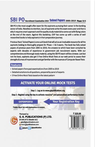 SBI 2020 : Probationary Officers' Phase I & II - Solved Papers (2005-2019)