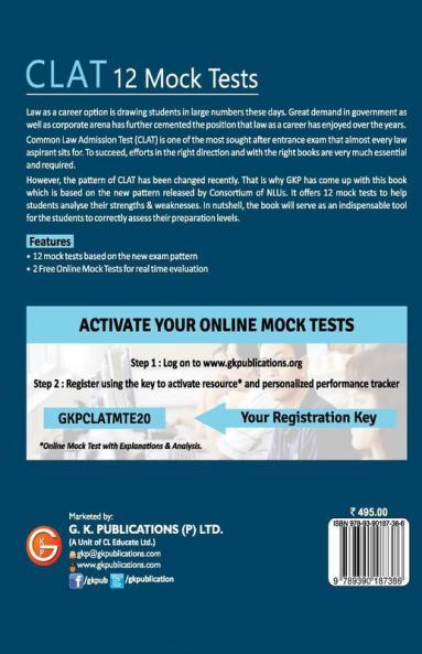 CLAT 2020 : 12 Mock Tests