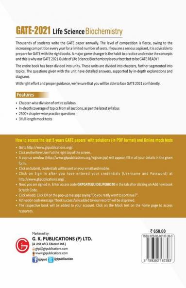 GATE 2021 - Life sciences Biochemistry - Guide