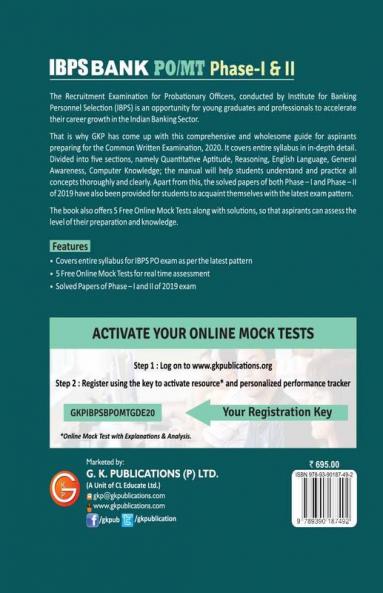 IBPS 2020 : Bank PO/MT Phase I & II  - Guide