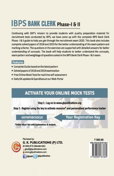 IBPS Bank Clerk 2020-21 : Guide (Phase I & II)