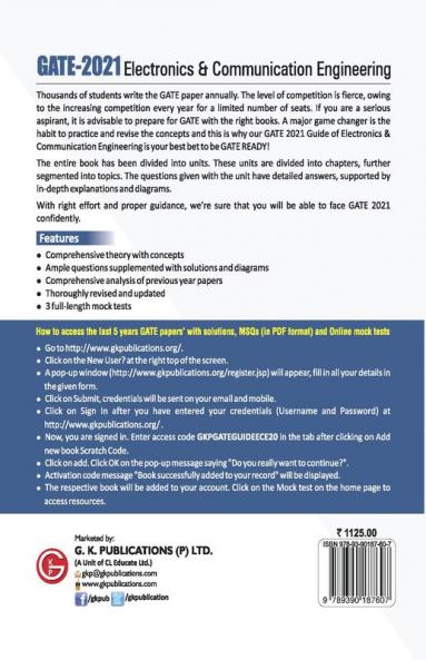 GATE 2021 - Guide - Electronics and Communication Engineering  (New syllabus added)
