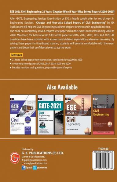 UPSC ESE 2021 : Civil Engineering - Chapter Wise & Year Wise Solved Papers 2000-2020