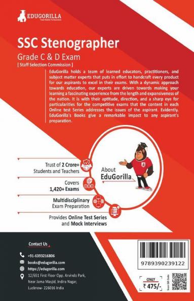SSC Stenographer Grade C and D Exam 2023 (English Edition) - 8 Full Length Mock Tests and 3 Previous Year Papers (2200 Solved Questions) with Free Access to Online Tests