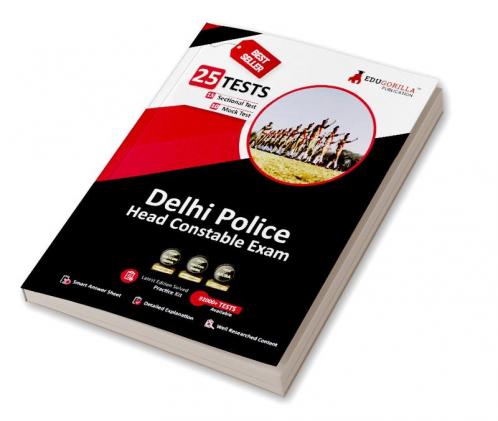Delhi Police Head Constable Recruitment Exam 2023 - 10 Full Length Mock Tests and 15 Sectional Tests (1100 Solved Questions) with Free Access to Online Tests