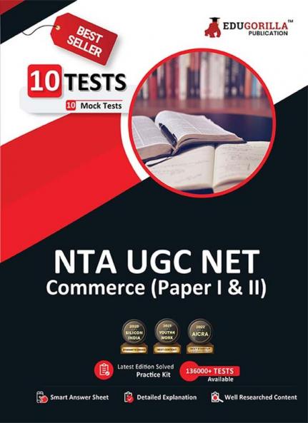 NTA UGC NET/JRF Commerce Book 2024 : Paper I and II (English Edition) - 10 Full Length Mock Tests (1500 Solved Questions) with Free Access to Online Tests