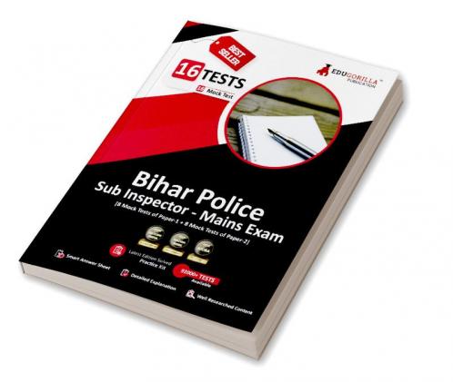 Bihar Police Sub Inspector Mains Exam 2023 (Paper 1 and 2) - 16 Full Length Mock Tests (1600 Solved Practice Questions) with Free Access to Online Tests