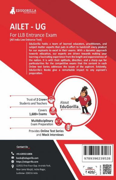 AILET UG Book 2023 : All India Law Entrance Test For LLB - 10 Mock Tests and 9 Sectional Tests (1900 Solved Questions) with Free Access to Online Tests