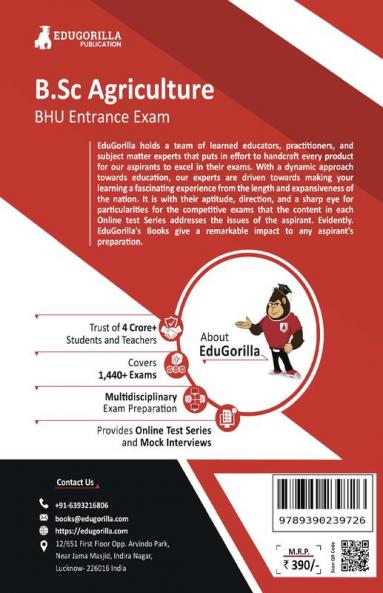 EduGorilla B.Sc Agriculture Entrance Exam 2023 (BHU) - 8 Mock Tests and 10 Sectional Tests (1900 Solved Objective Questions) with Free Access to Online Tests
