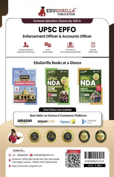 UPSC EPFO Enforcement Officer / Account Officer Recruitment Exam 2023 (English Edition) - 10 Mock Tests and 2 Previous Year Papers with Details Solutions with Free Access To Online Tests