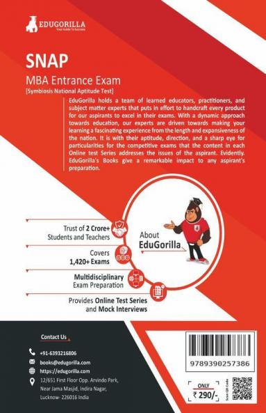 EduGorilla SNAP MBA Entrance Exam 2023 (Symbiosis National Aptitude Test) - 20 Practice Tests (1200 Solved MCQs) with Free Access to Online Tests