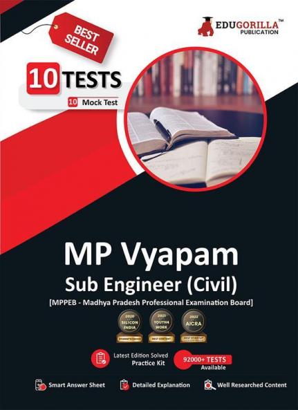 MPPEB Sub Engineer Civil Exam 2023 (Madhya Pradesh Vyapam) - 10 Full Length Mock Tests (2000 Solved Objective Questions) with Free Access to Online Tests