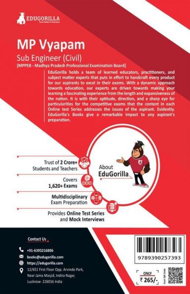 MPPEB Sub Engineer Civil Exam 2023 (Madhya Pradesh Vyapam) - 10 Full Length Mock Tests (2000 Solved Objective Questions) with Free Access to Online Tests