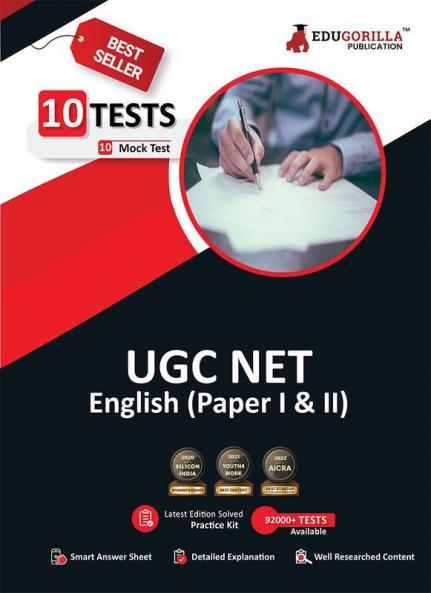 NTA UGC NET/JRF English Book 2023 (Paper I and II) - Teaching and Research Aptitude - 10 Full Length Mock Tests (1500 Solved Questions) with Free Access to Online Tests