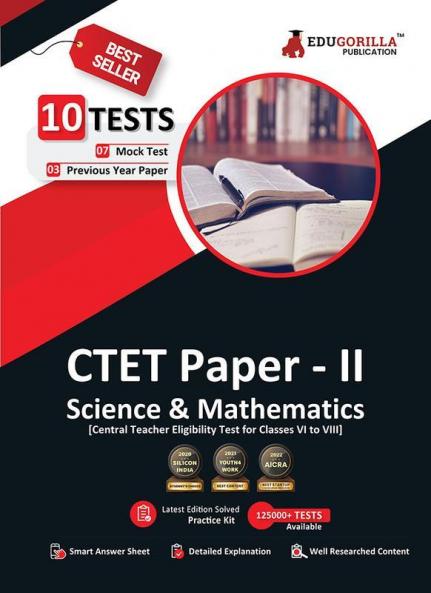 CTET Paper-II : Science and Mathematics Book 2023 (English Edition) - 7 Mock Tests and 3 Previous Year Papers (1500 Solved Questions) with Free Access to Online Tests