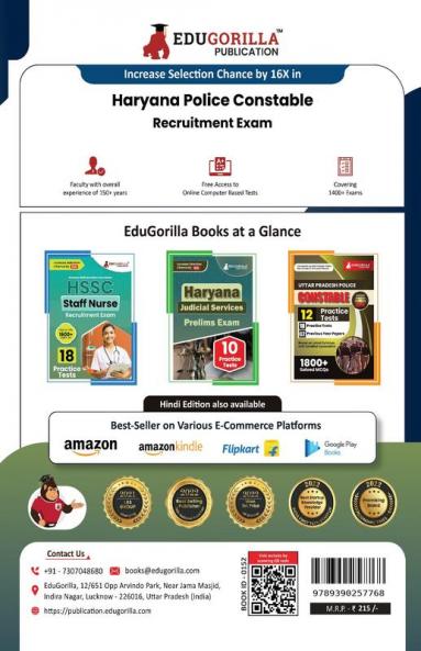 Haryana Police Constable Exam 2024 | Conducted By HSSC - 18 Full-length Mock Tests ( Solved 1800+ Questions) with Free Access to Online Tests